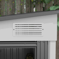 Casetta Box per Attrezzi da Giardino 154L x 206,5P x 160/181A cm con Base in Acciaio zincato Bianco