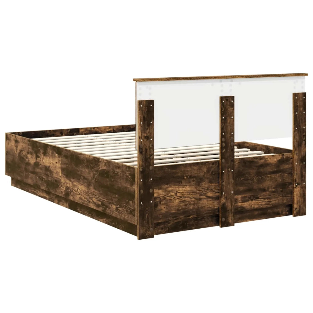 Struttura del letto Rovere fumé 135 x 190 cm Legno multistrato 3408086