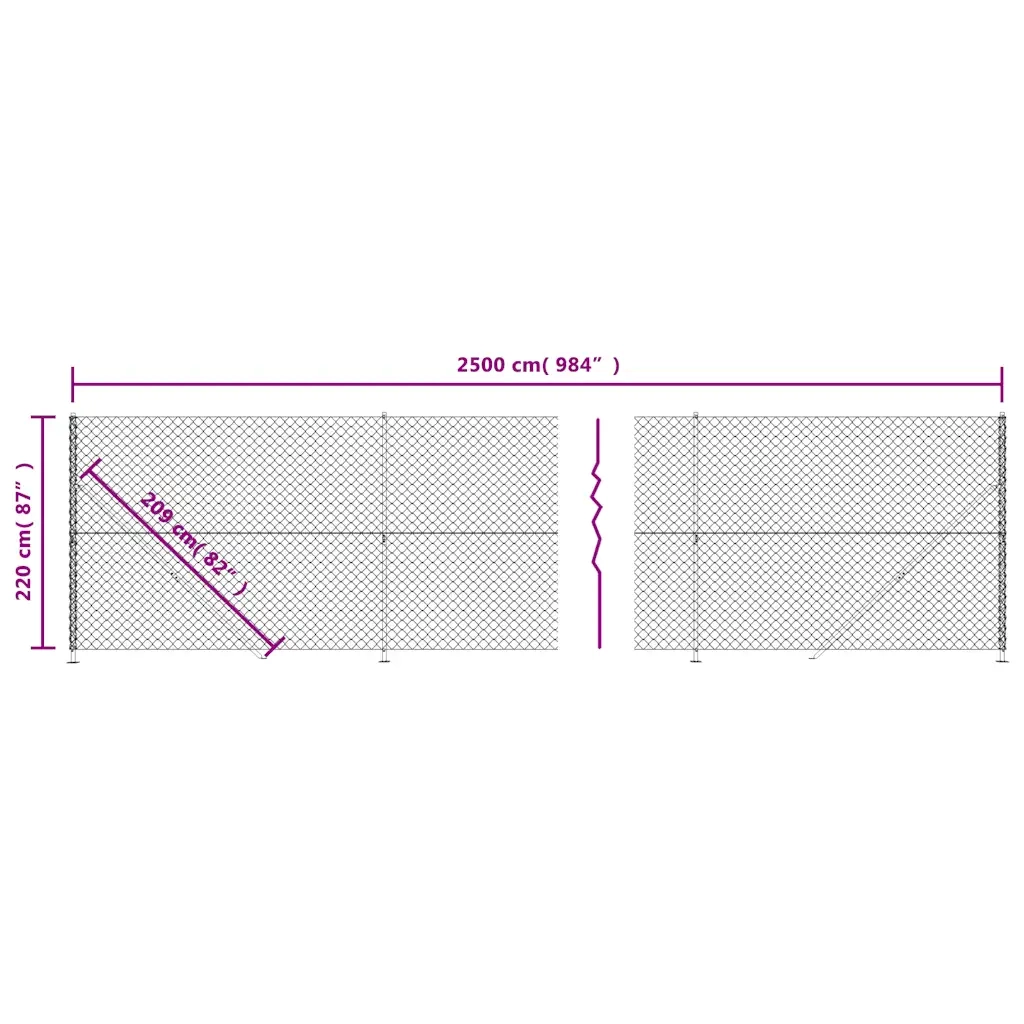 Recinzione a Rete con Flangia Verde 2,2x25 m 153951