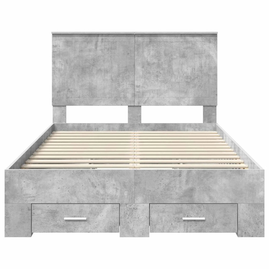 Struttura del letto con testiera Grigio cemento 120 x 190 cm