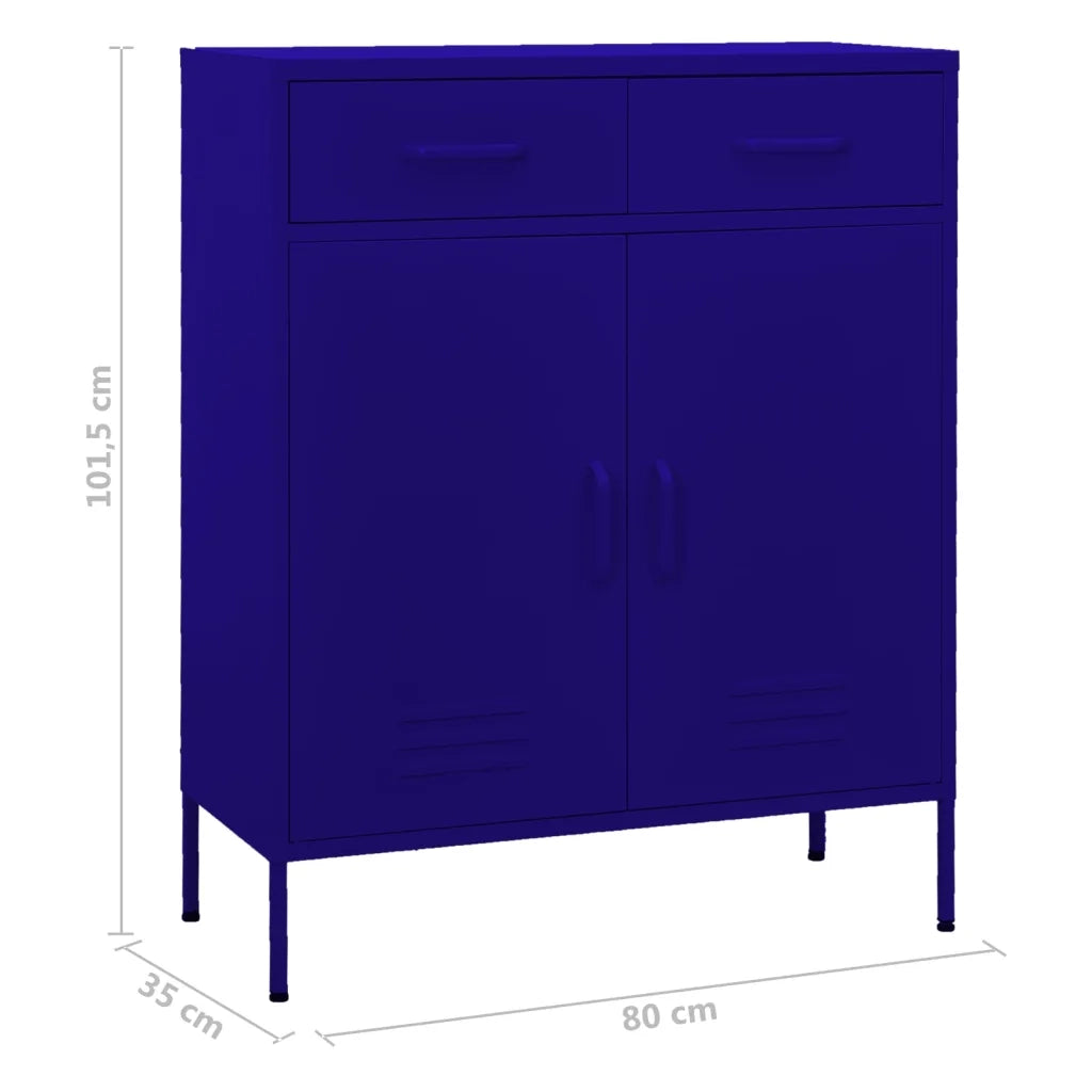 Armadietto Blu Marino 80x35x101,5 cm in Acciaio 336154
