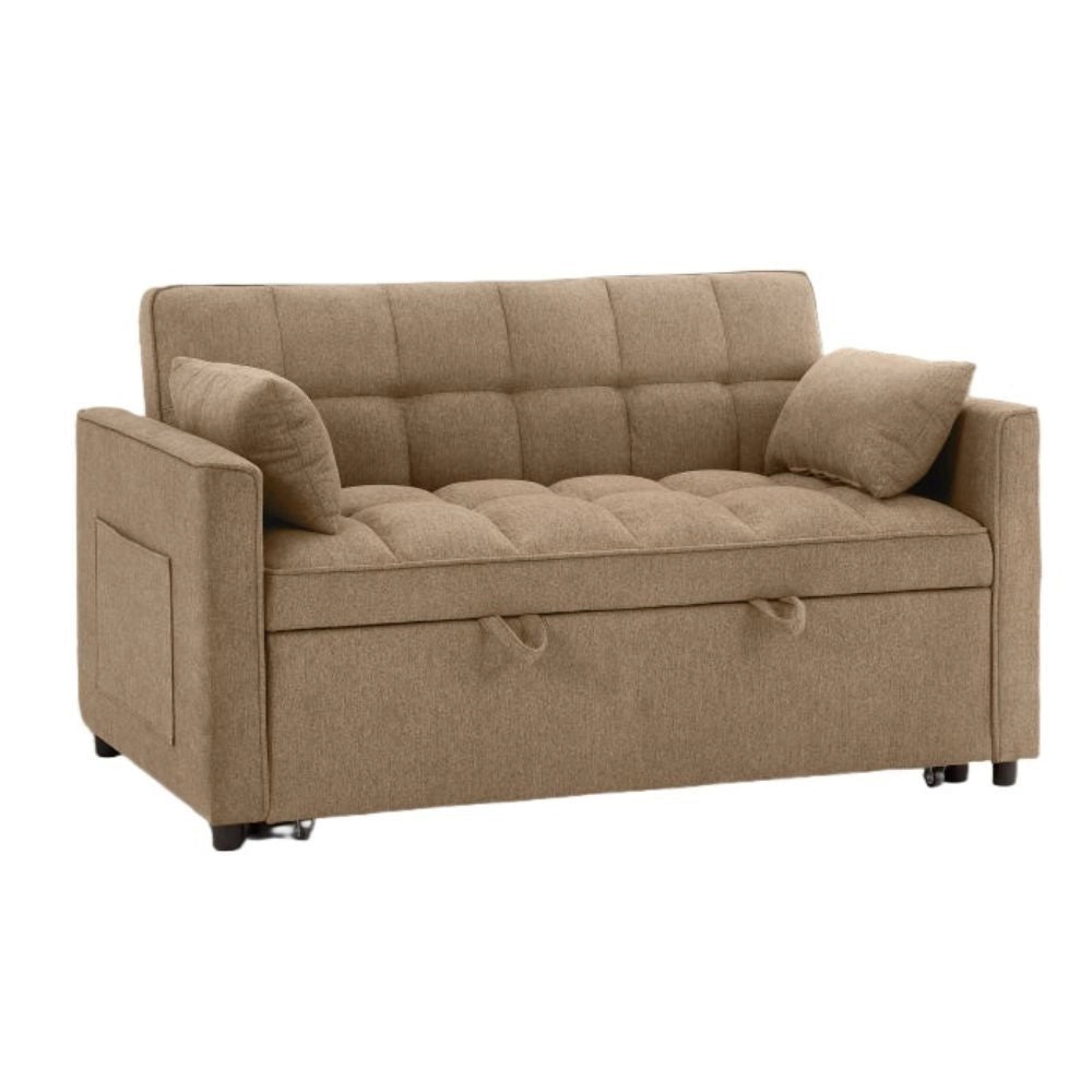 Divano letto Eiri 2 posti in tessuto 188-9 cappuccino