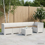 Divano da Giardino 6 Posti con Cuscini Aspetto Rattan PP Bianco 3444116