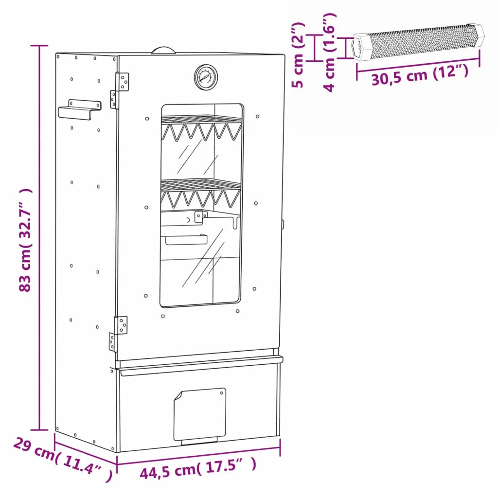 Affumicatore a freddo con tubo per affumicare 44,5 x 29 x 83 cm 3443038