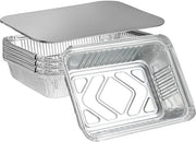 Set di contenitori in alluminio - 20 pz - Resistente al forno e al congelatore - Ermetico - 22 × 15,5 × 5 cm - Resistenti e duraturi - Contenitori in plastica per imballaggio