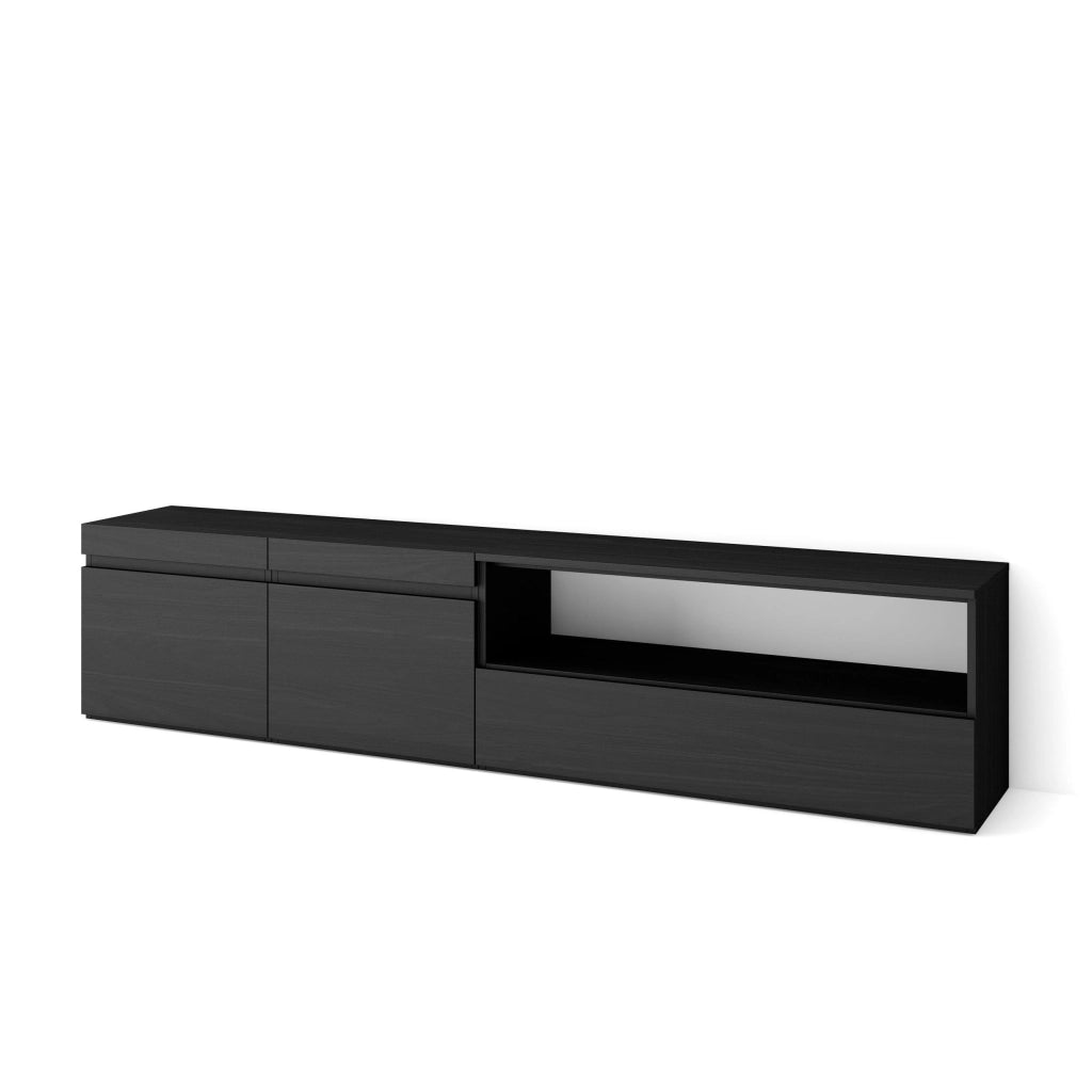 Mobile TV, 200x35x45cm, soggiorno, Per TV fino a 80", Mobile Soggiorno, Nero RF2190