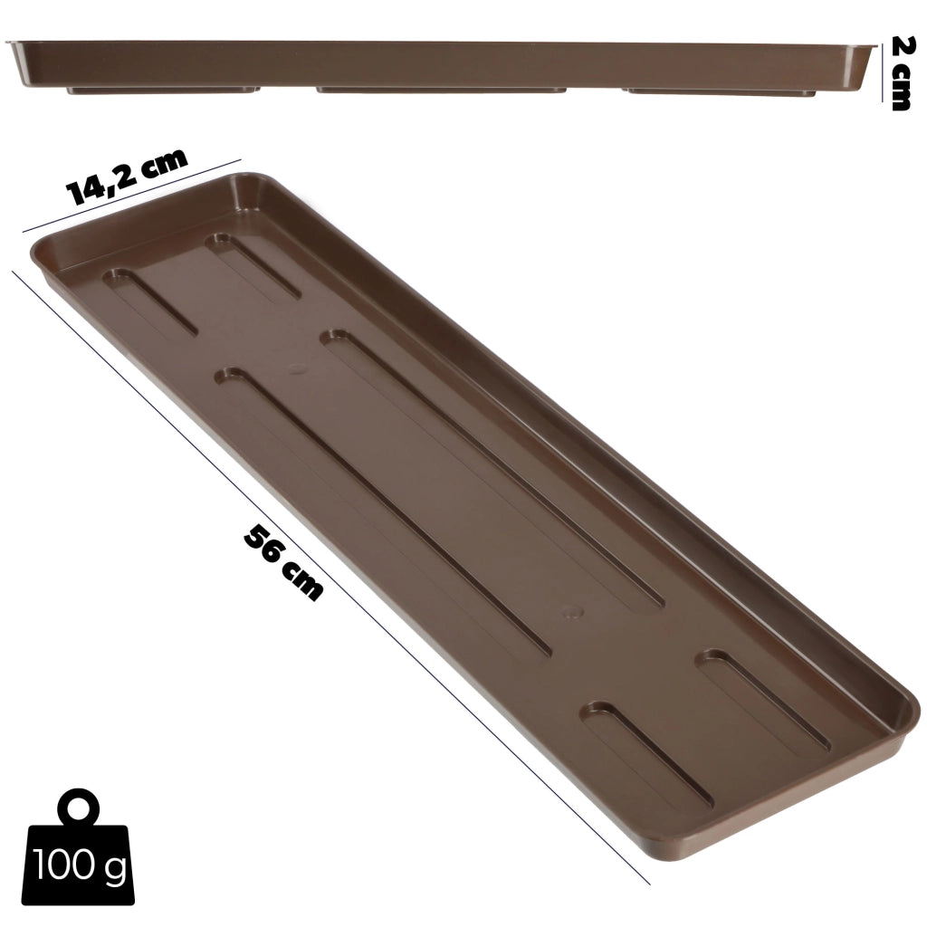 Supporto per vaso da fiori KADAX da 60 cm, fioriera da balcone, vassoio in plastica