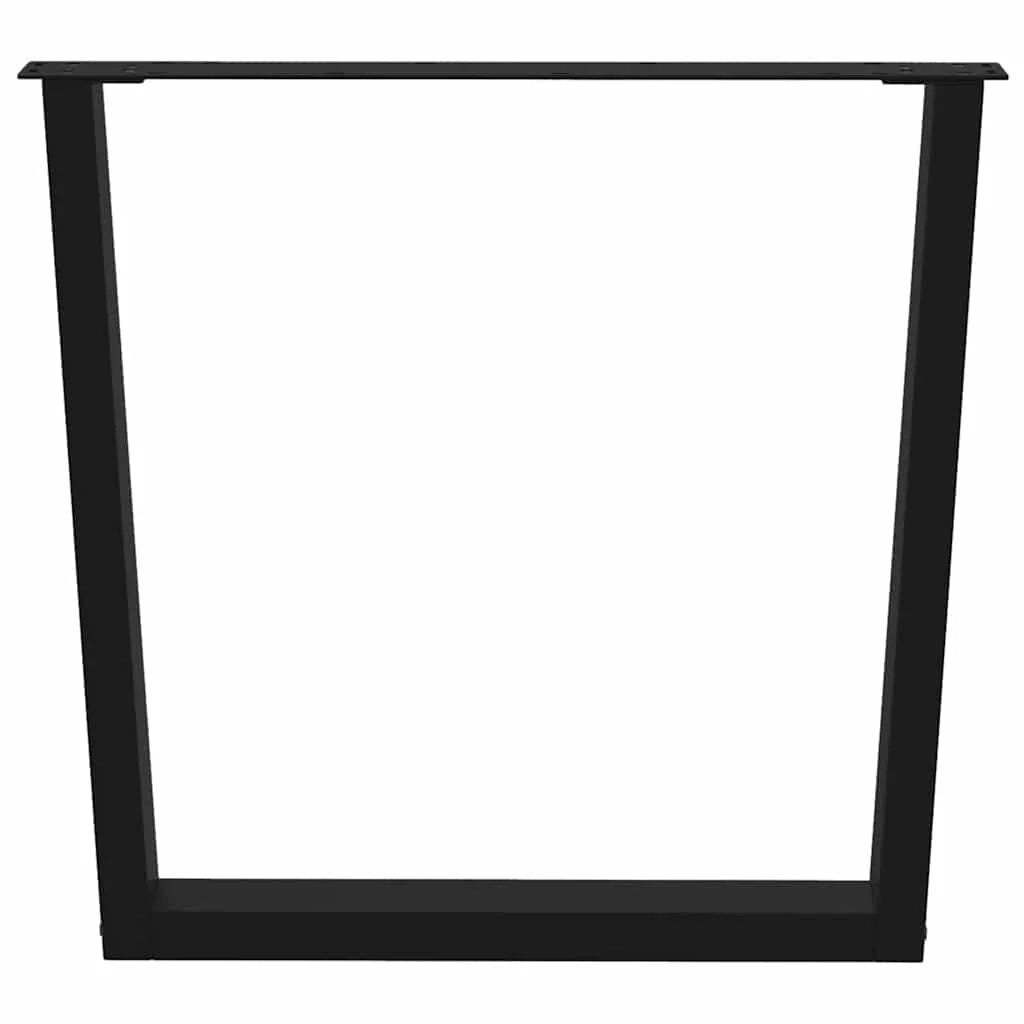 Set di 3 gambe regolabili per tavolo da pranzo a forma di V 80 x 73 cm design moderno acciaio nero 02_0056950
