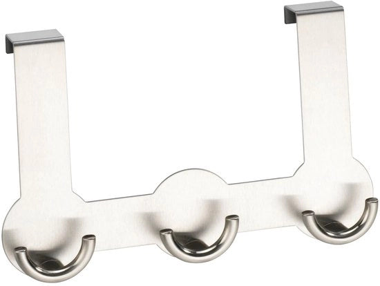 Porta capo con sei possibilità di appoggio per giacche e asciugamani in argento opaco