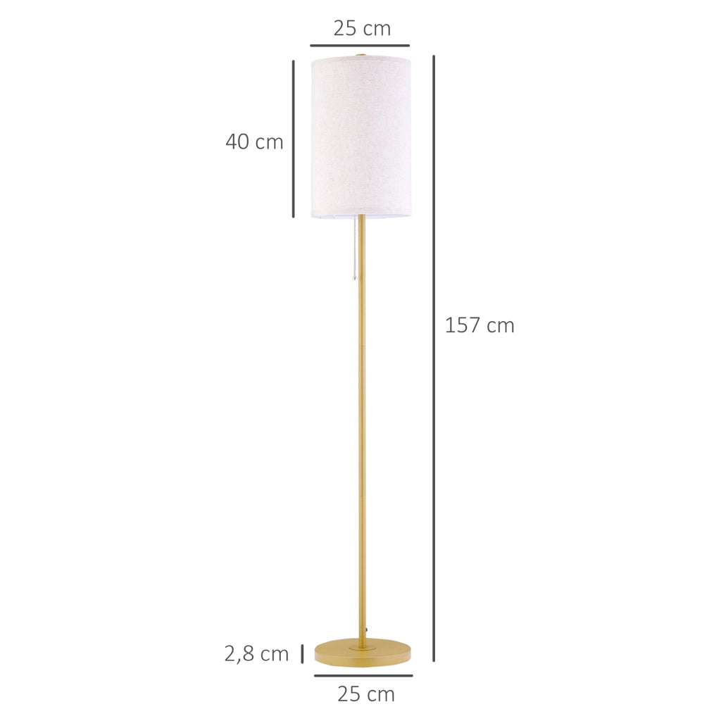 Lampada da terra design ¨C zephmum ¨C dorato e beige 25,5x25,5x157 cm