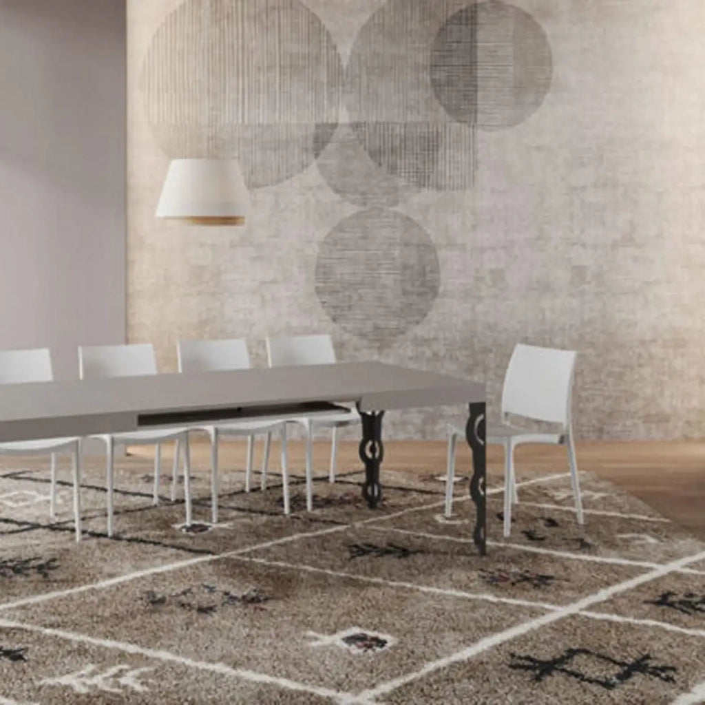 Tavolo allungabile 130/234x90 cm Karamay cashmere telaio Antracite