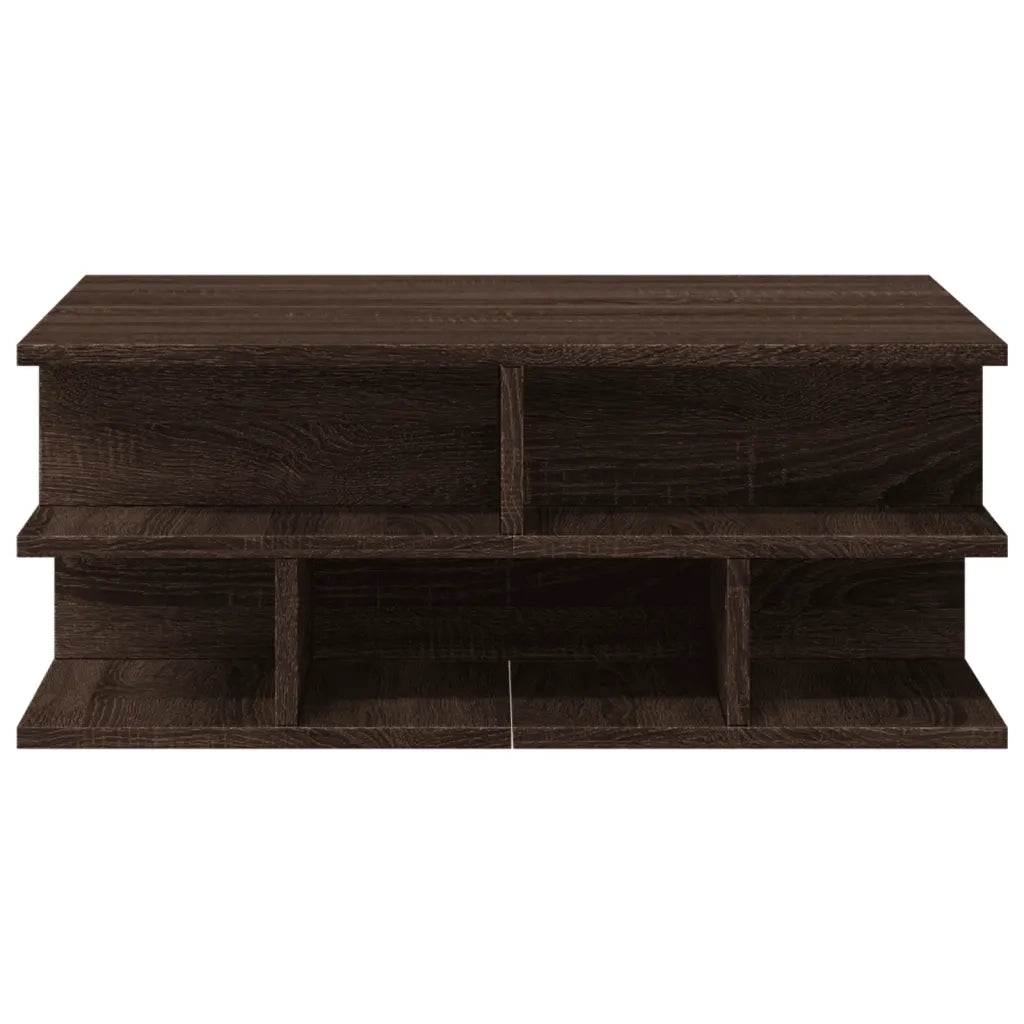 Tavolino da Salotto-Tavolino da soggiorno-Tavolo Rovere Marrone 70x70x29cm Legno Multistrato
