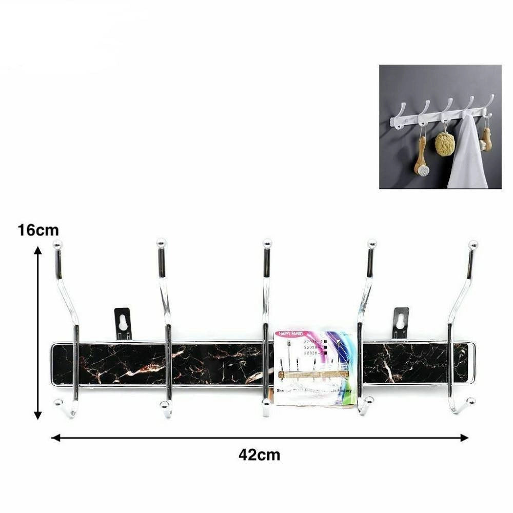 Trade Shop - Appendiabiti Da Parete Metallo 10 Posti Ganci Appendini Muro Giacche 21553 -