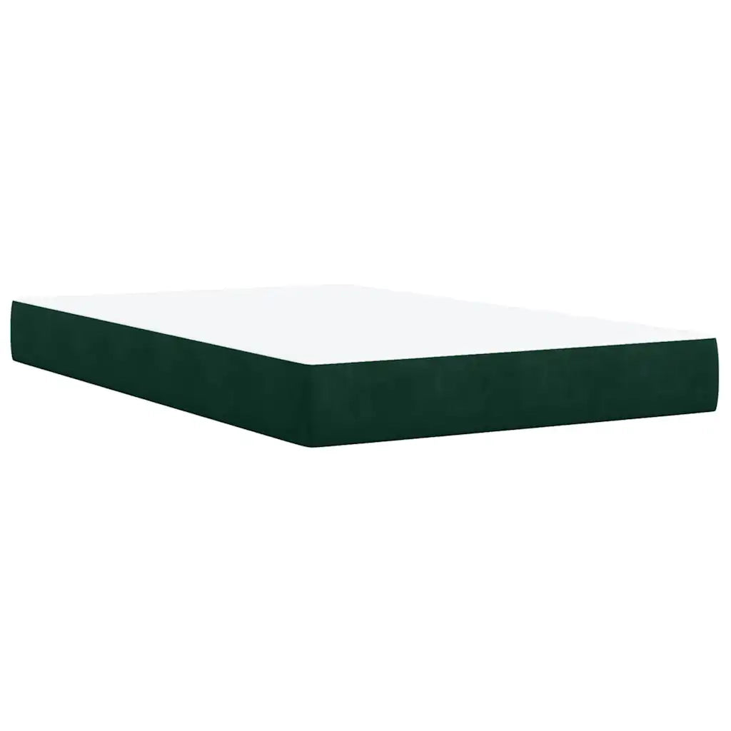 Giroletto a Molle con Materasso Verde Scuro 120x200 cm Velluto