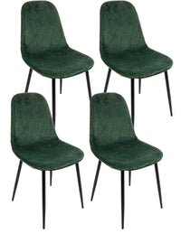 Set 4 Sedie 52,5x42,5x90 cm Irelia in Velluto Verde Scuro