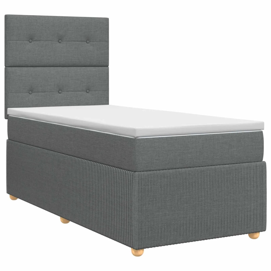 Letto box spring con materasso Grigio Scuro 90 x 200 cm Tessuto 3454306