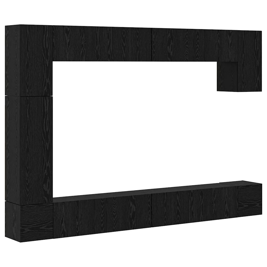 Set mobile TV 9 pcs Rovere Nero Legno multistrato 3393427