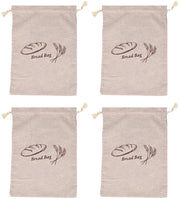 Zak per il pane in lino naturale - Rinnovabile - 38 x 30 cm - Conservazione alimentare - Sacchetto per il pane - Chiusura in corda robusta