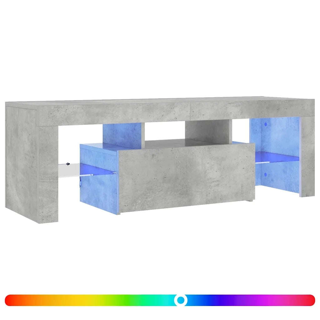 Mobile TV | Armadietto TV | Mobile Porta TV con Luci LED Grigio Cemento 120x35x40 cm