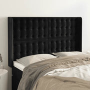 Testiera ad Orecchio Nera 147x16x118/128 cm in Velluto 3120064