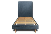 Letto 90x200 cm con testata imbottita - tessuto bouclé