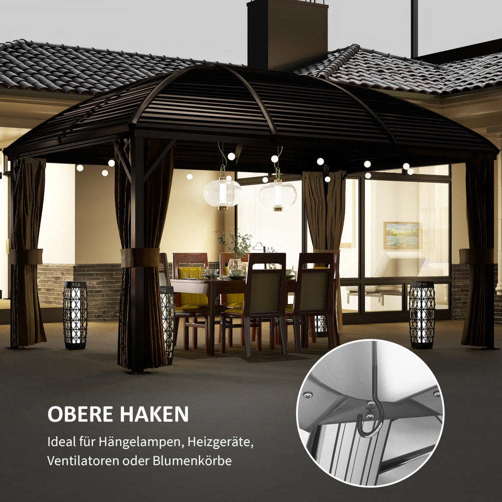 Gazebo da giardino ¨C zephmum ¨C marrone 400x300x280 cm