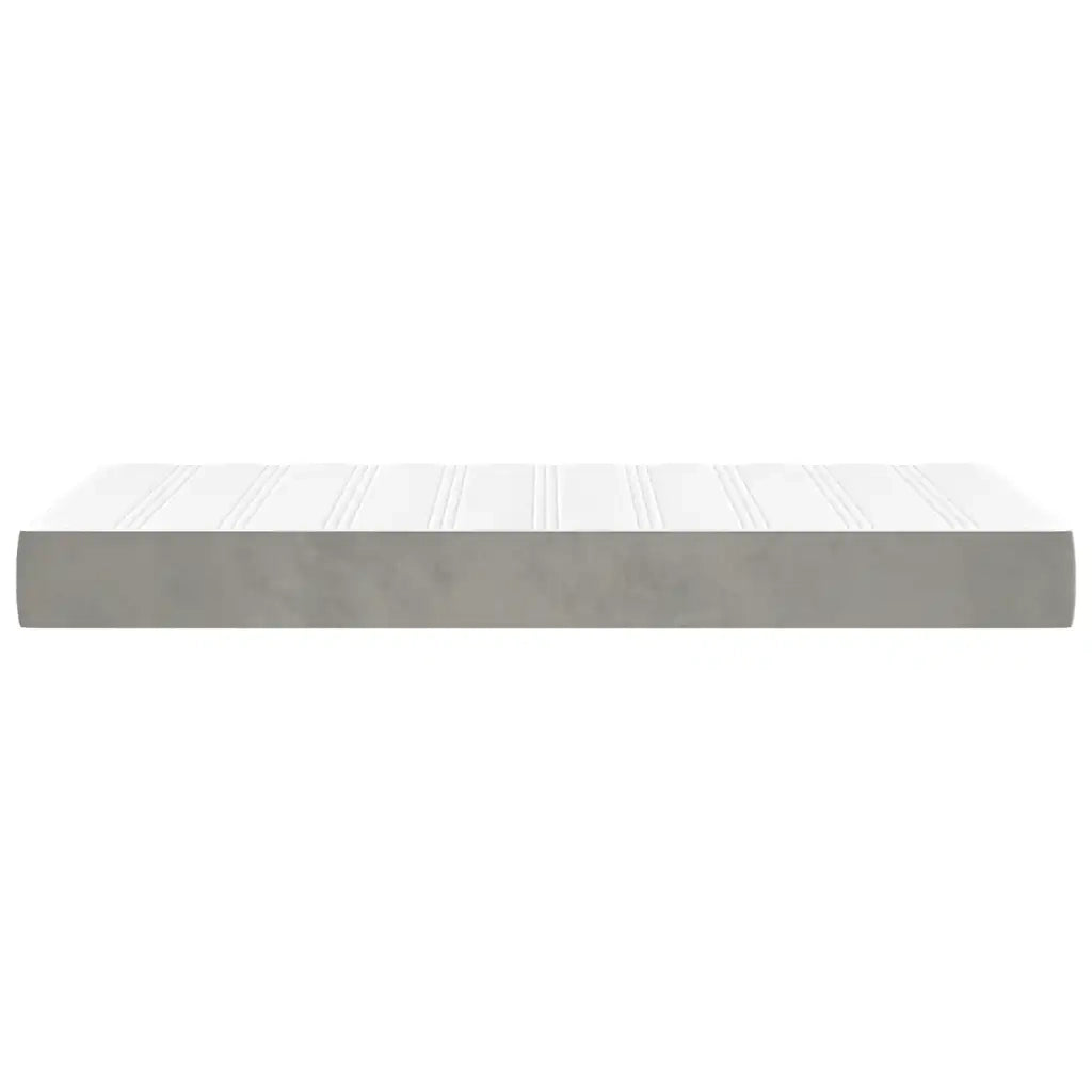 Materasso a Molle Insacchettate Rigidità Media Grigio Chiaro 100x220x20 cm in Velluto 4016606