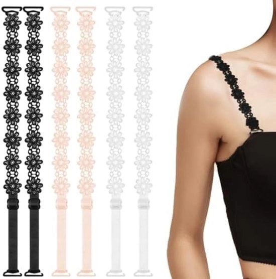 Set di Sostenitori per Donna con Bottoni Regolabili Accessori con Disegno di Fiori
