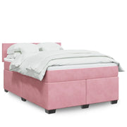 Giroletto a Molle con Materasso Rosa Scuro 140x200cm in Velluto 3286329