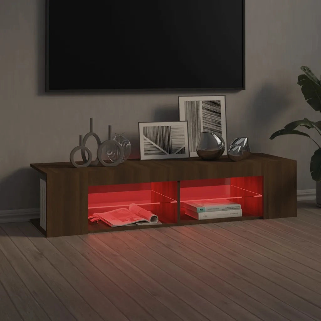 Mobile Porta TV con Luci LED Marrone Chiaro 135x39x30 cm cod mxl 14019