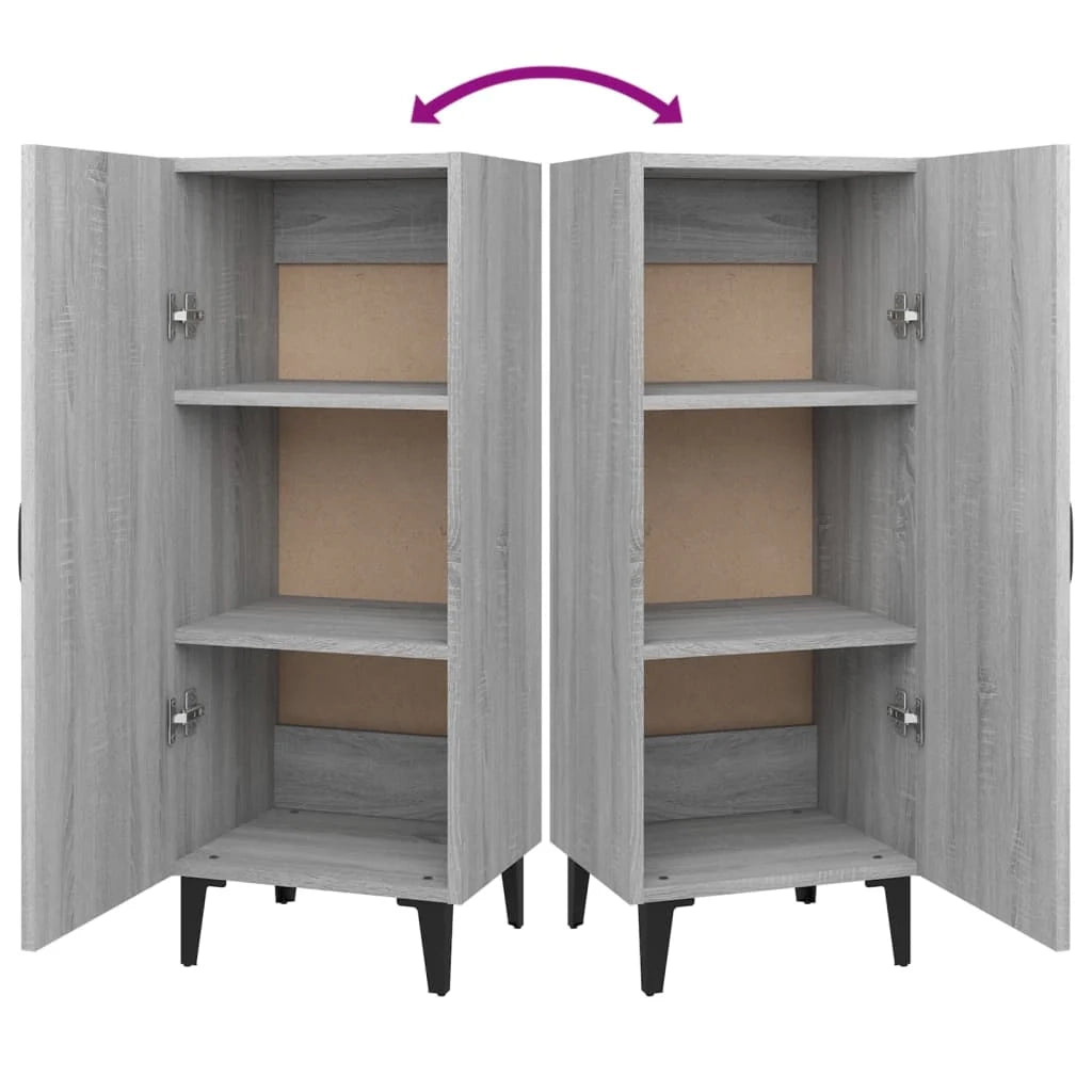 Buffet credenza cassettiera armadio mobile contenitore organizer cucina soggiorno rovere Sonoma 34,5 x 34 x 90 cm legno ingegnerizzato grigio 02_0036322