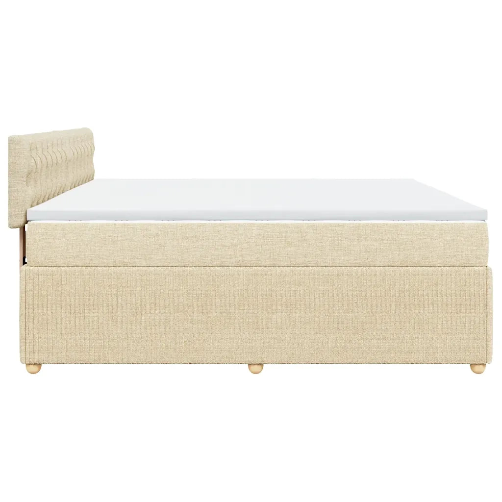 Giroletto a Molle con Materasso Crema 200x200 cm in Tessuto