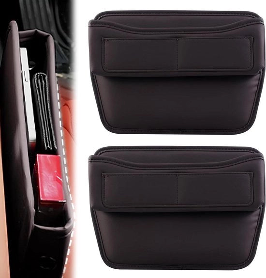 Organizzatore di spazio per sedili auto - 2 pezzi organizzatore di spazio con tasche di pelle per piccoli oggetti portatile.