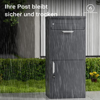 Toboli Cassetta postale per pacchi antracite 500 x 370 x 1120 mm Portapacchi con serratura