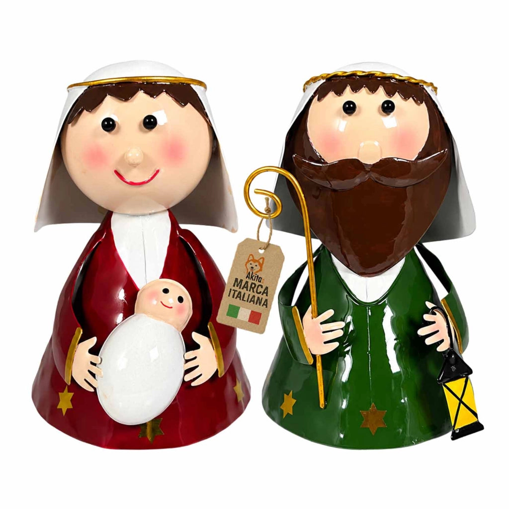 Akitaink Nativita' Maria e San Giuseppe in Latta 17 cm