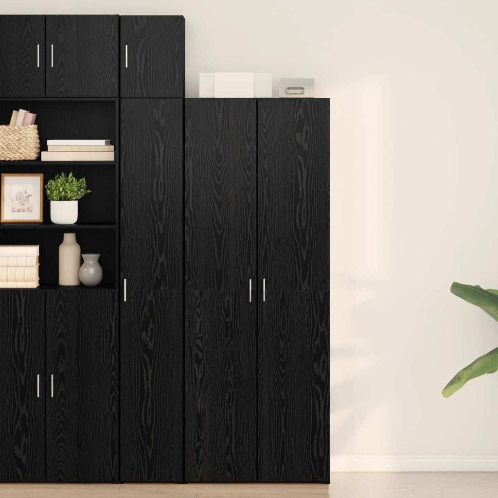Credenza 2 pcs Rovere Nero 70 x 42,5 x 185 cm 3365593