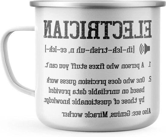 Tazza da caffè in ceramica con stampa a colori - Casa elettricista in viola su fondo bianco - Regalo per compleanno - Dimensione unica