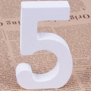 Trade Shop - Numero 5 In Legno Bianco 11cm Decorazione Confettata Matrimonio Compleanno Promessa -