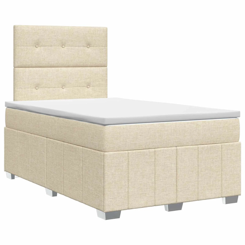 Letto box spring con materasso Crema 120 x 190 cm Tessuto 3454097