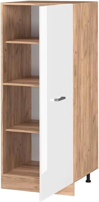 mobile cucina dispensa R-Line, Bianco lucido, 60 cm, per la libera combinazione all'interno di sistemi cucina modulari