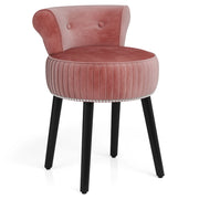 Sedia vanity in velluto con schienale sgabello vanity imbottito con schienale basso capitonn¨¦, Sedia d¡¯accent Rosa