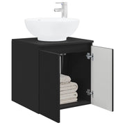 Mobile Lavabo | Armadio Lavabo da Parete Nero 49,5 x 44,5 x 65 cm