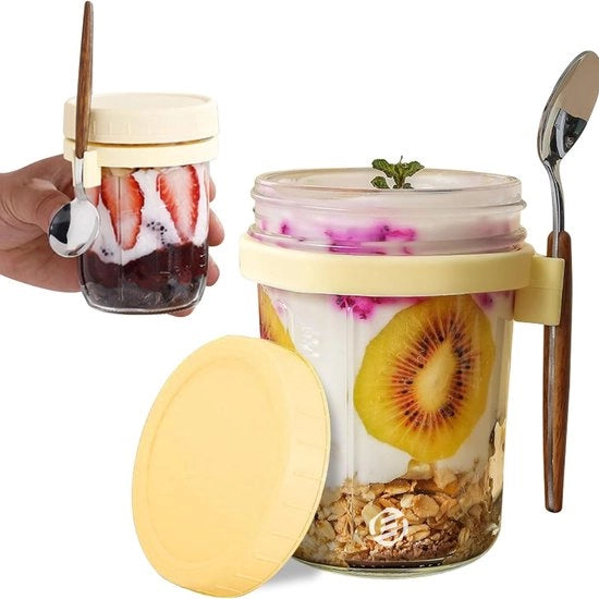 Set di contenitori per overnight oats in vaso di mason - 6 pezzi - contenitori per muesli - contenitori per havermout