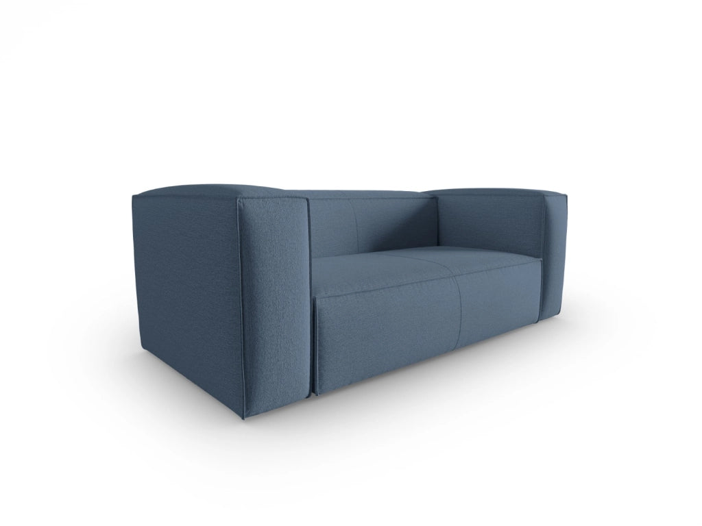 Cosmopolitan Design - Divano "Mackay" 2 posti in velluto strutturato jeans blu 