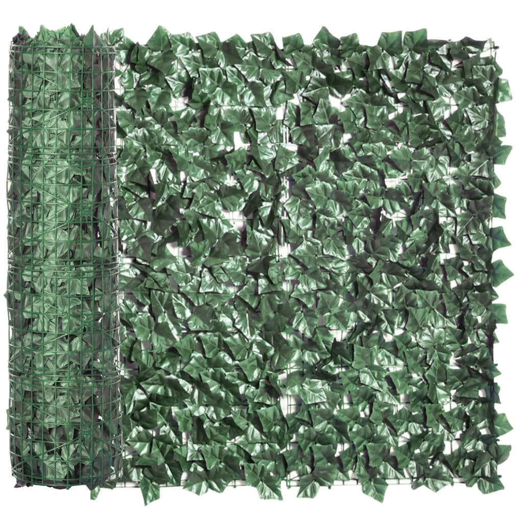 Parete Vegetale Artificiale con Fogliame Fitto per Balcone e Terrazza in Plastica Verde Scuro 300 × 100 cm