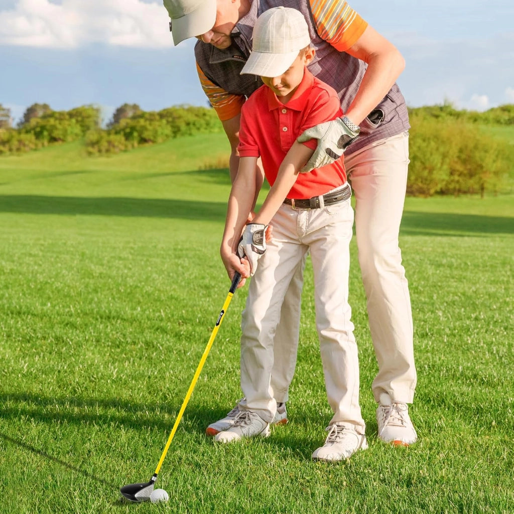 165CC Legno da Fairway Junior #3 per Bambini, Mazza da Golf Individuale per Ragazzi e Ragazze con Asta in Fibra di Vetro e Copritesta, Mano Destra, 34 Pollici, Età 8-10