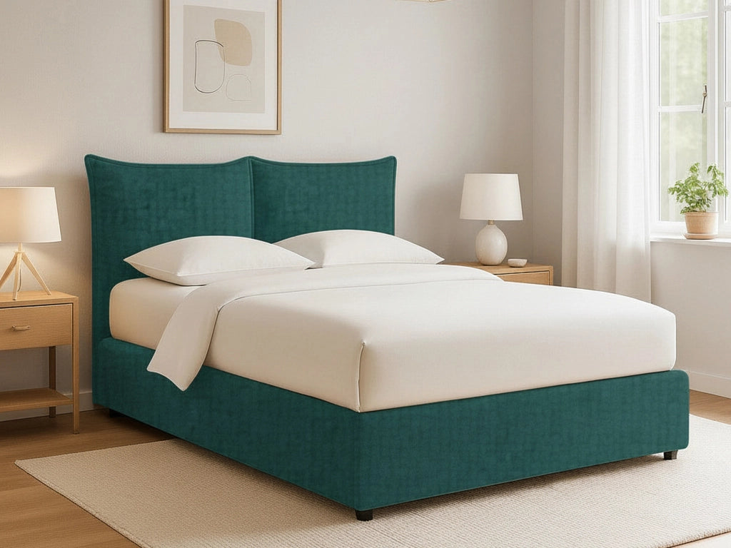 Newquay, Letto Singolo Sfoderabile Made in Italy, Verde Petrolio