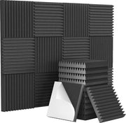 Pannelli di schiuma acustica autoadesivi - 12 pacchi piramide assorbimento del suono per casa e studio