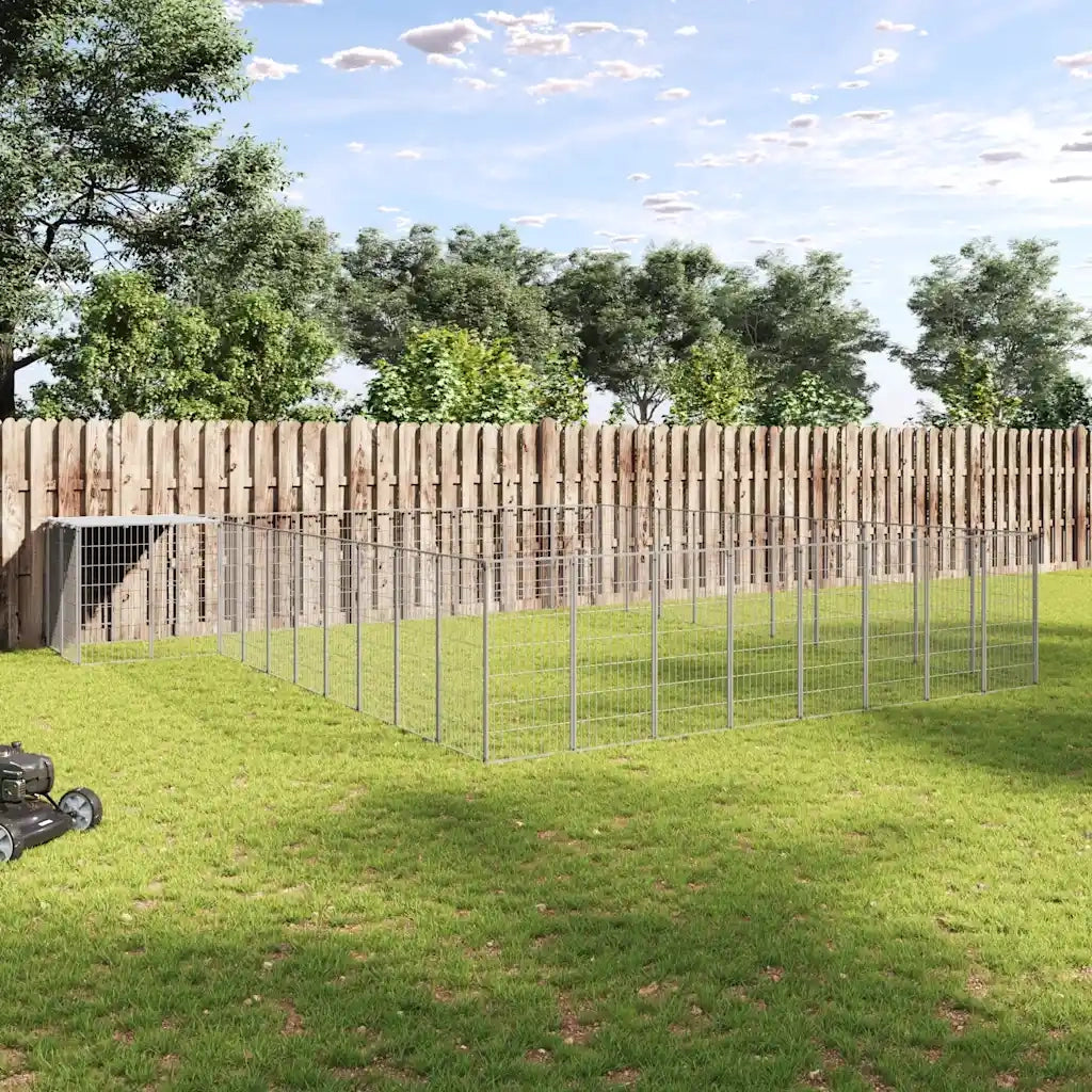 Gabbia per Cani Argento 25,41 m² in Acciaio 3082246