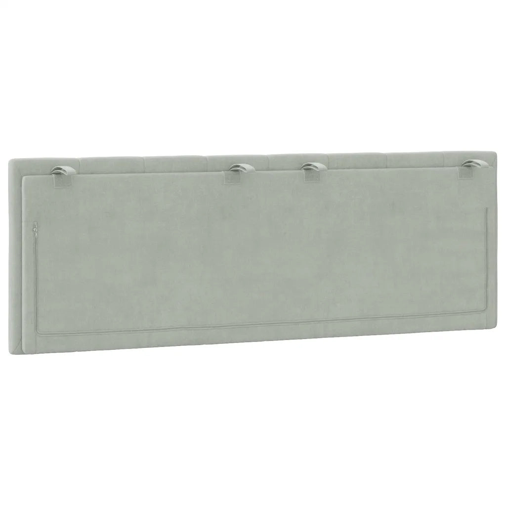 Cuscino Testiera Hanko Grigio Chiaro 140 cm in Velluto CFW5125109